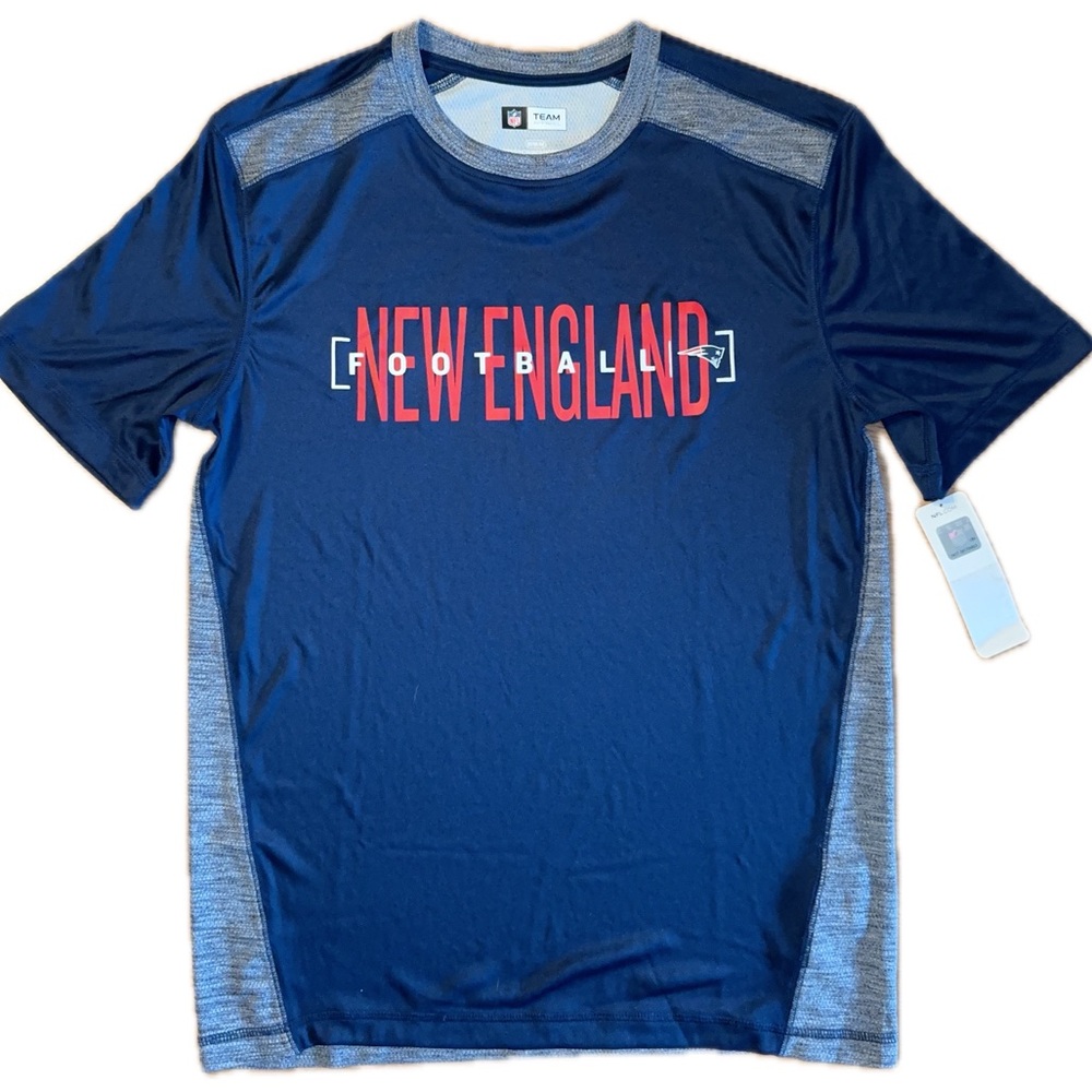NEW ENGLAND PATRIOTS Shirt XL Men's Blue NFL Moisture Wicking NWT Super Bowl LX